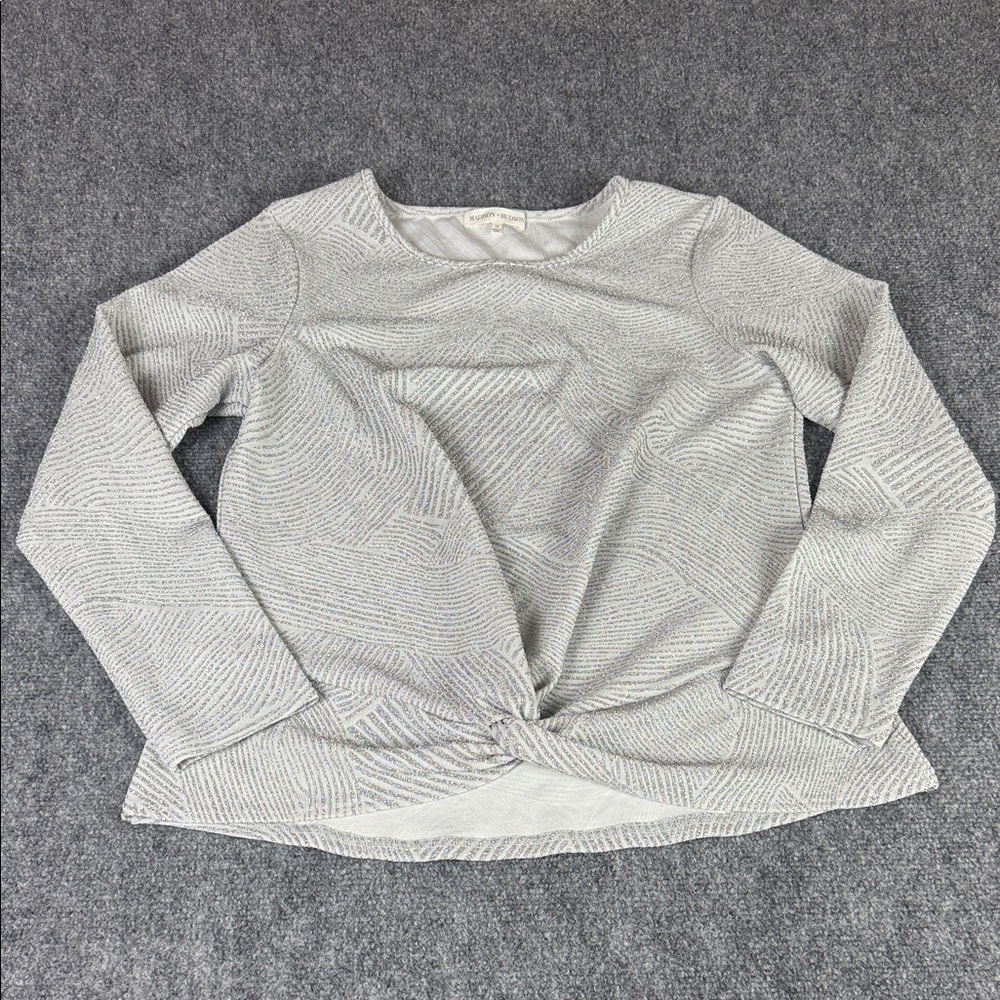 Chic Gray Women's Blouse with Twist Detail